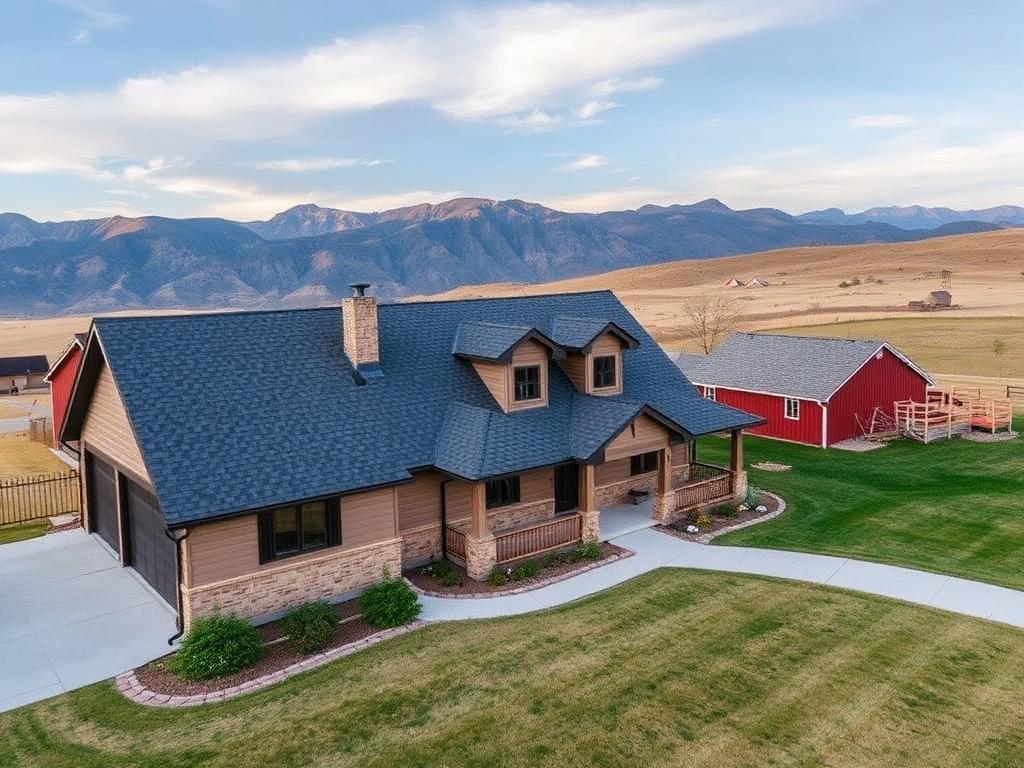 Newly replaced shingle roof on a home in Benjamin, Utah