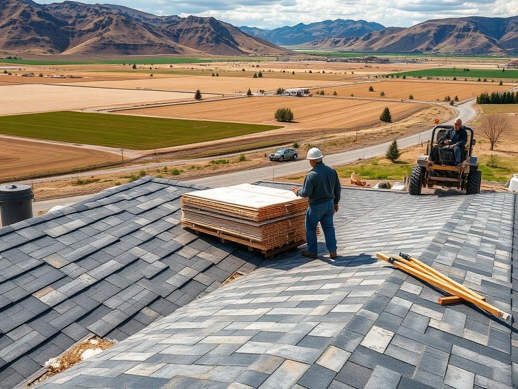 DFNDR roofing crew inspecting a Benjamin home