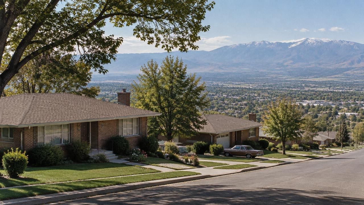 Homes and rooftops in Bountiful, Utah