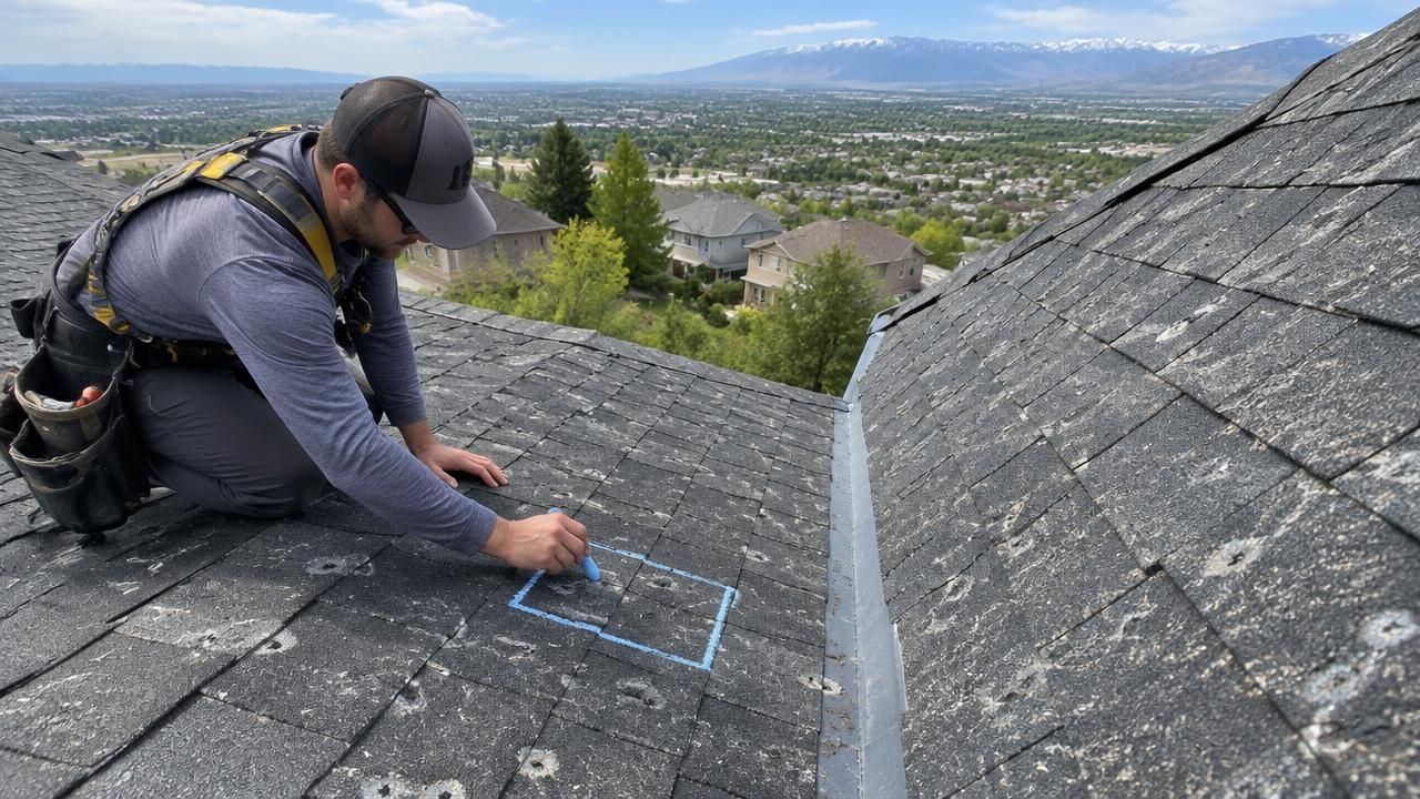 DFNDR roofing crew inspecting a Bountiful home