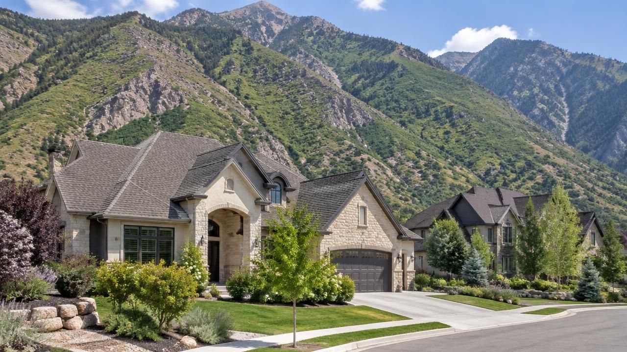 Homes and rooftops in Centerville, Utah