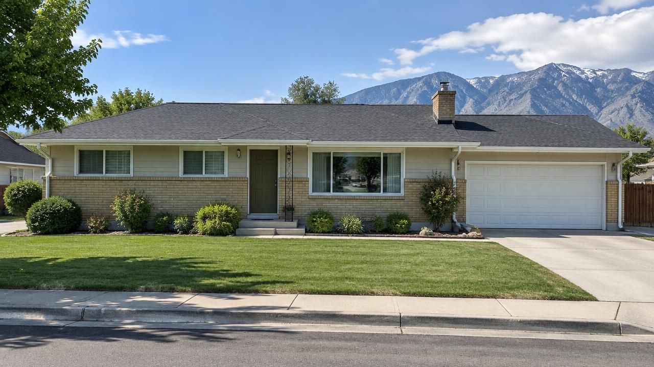 Newly replaced shingle roof on a home in Clearfield, Utah