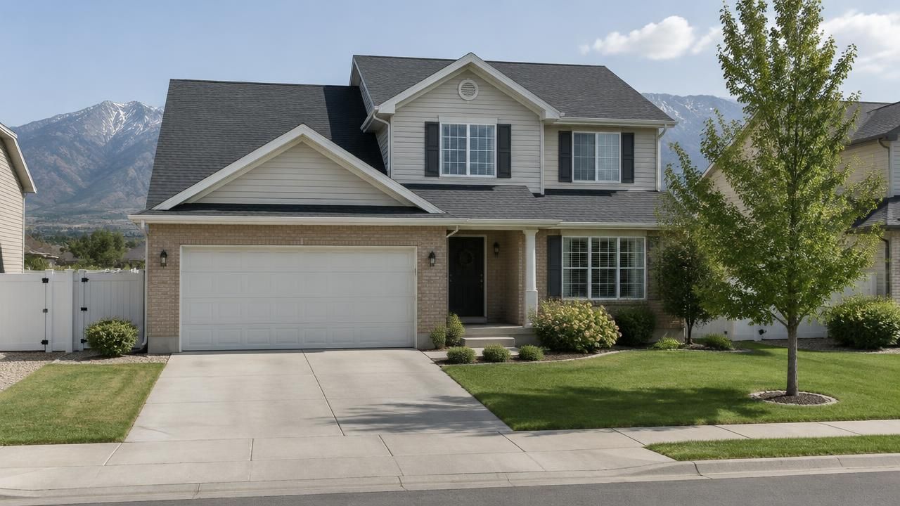 Newly replaced shingle roof on a home in Clinton, Utah