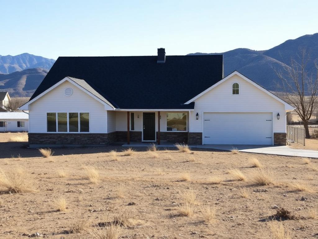 Newly replaced shingle roof on a home in Elberta, Utah