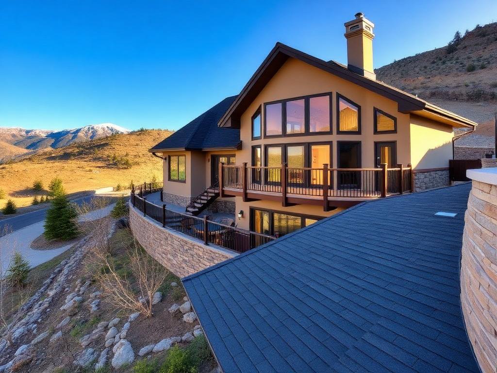 Newly replaced shingle roof on a home in Elk Ridge, Utah
