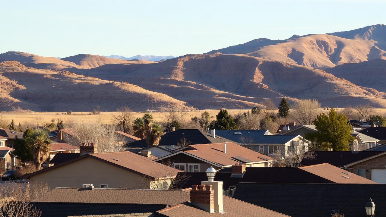 Homes and rooftops in Goshen, Utah