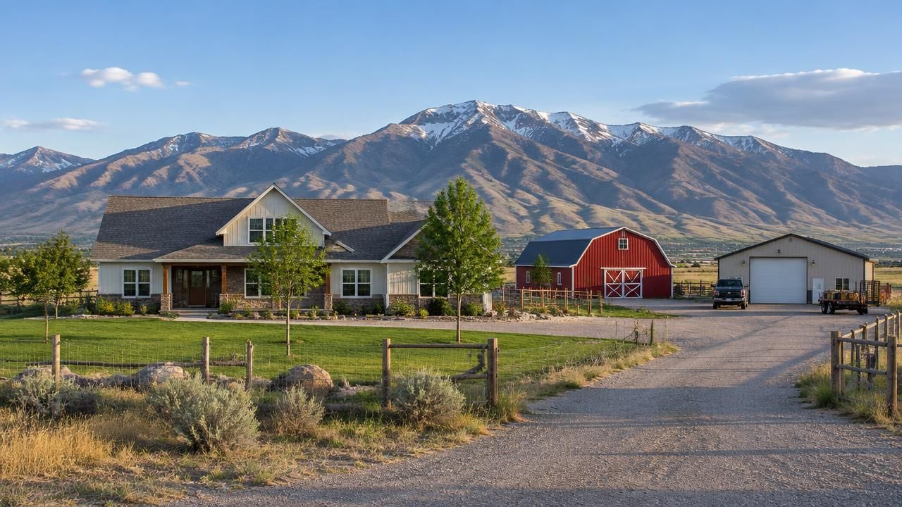 Homes and rooftops in Grantsville, Utah