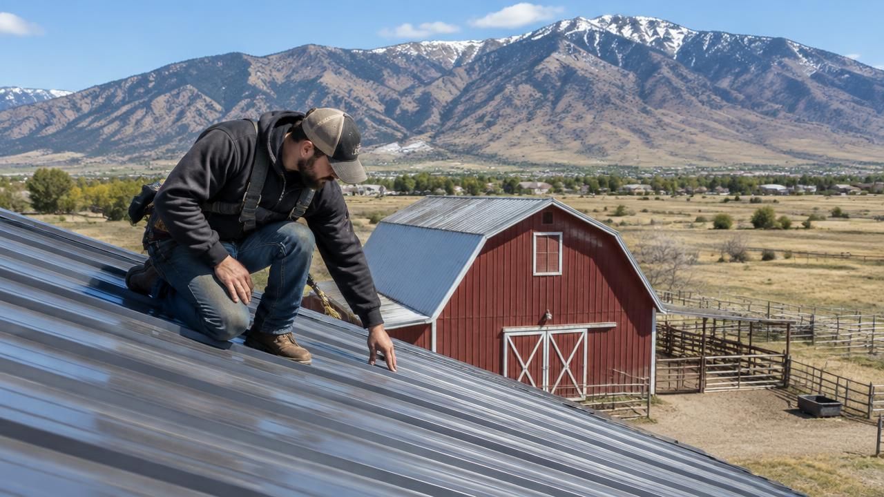 DFNDR roofing crew inspecting a Grantsville home