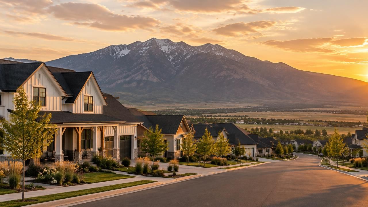 Homes and rooftops in Heber City, Utah