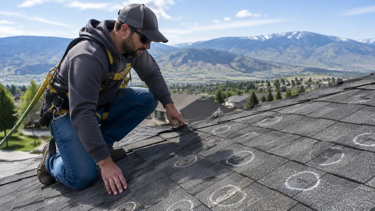 DFNDR roofing crew inspecting a Heber City home