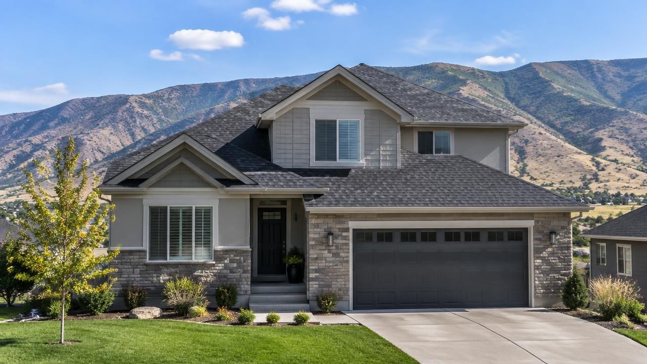 Newly replaced shingle roof on a home in Herriman, Utah