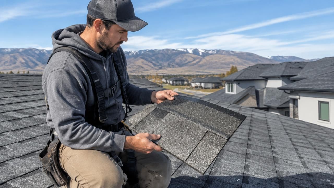 DFNDR roofing crew inspecting a Herriman home