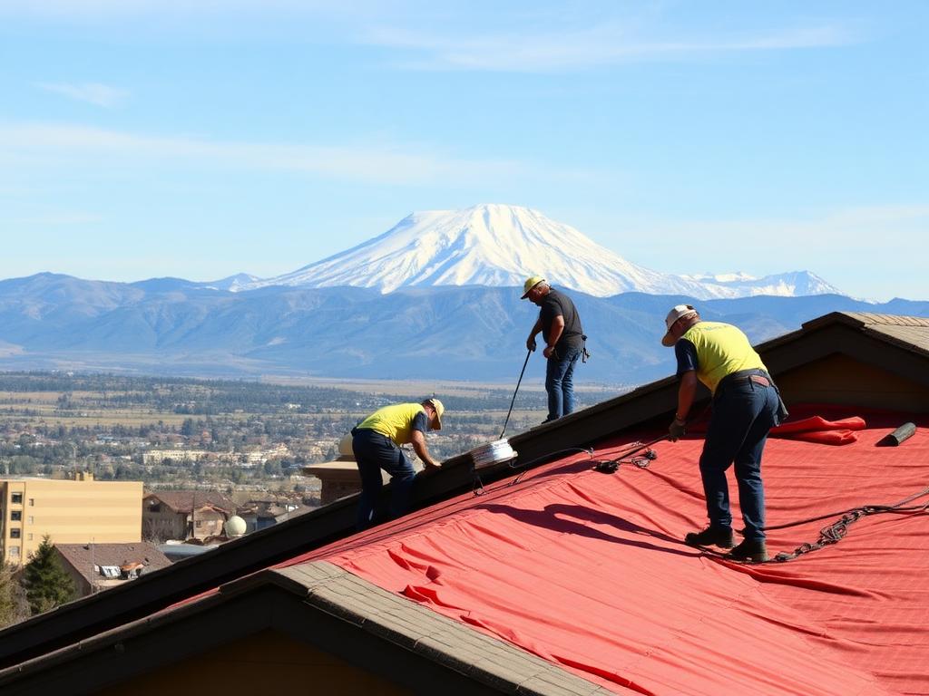 DFNDR roofing crew inspecting a Highland home