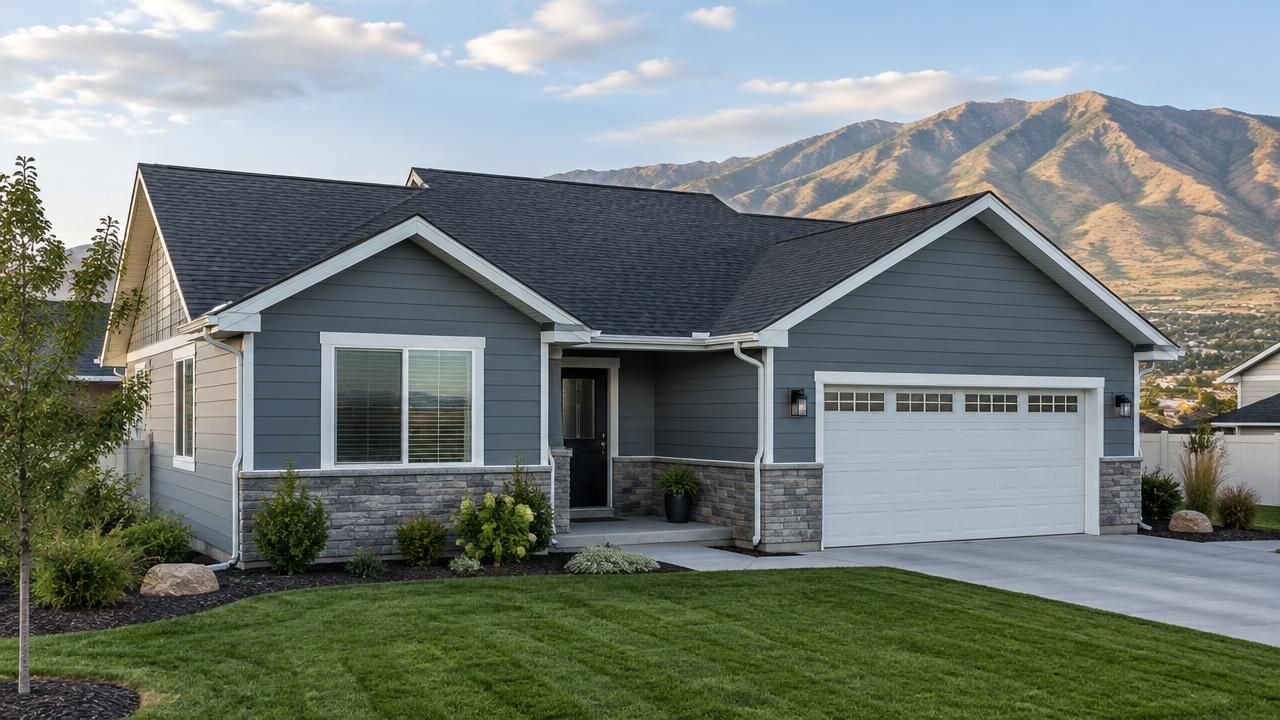 Newly replaced shingle roof on a home in Magna, Utah