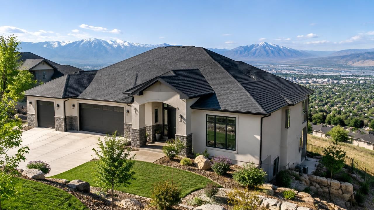 Newly replaced shingle roof on a home in North Salt Lake, Utah