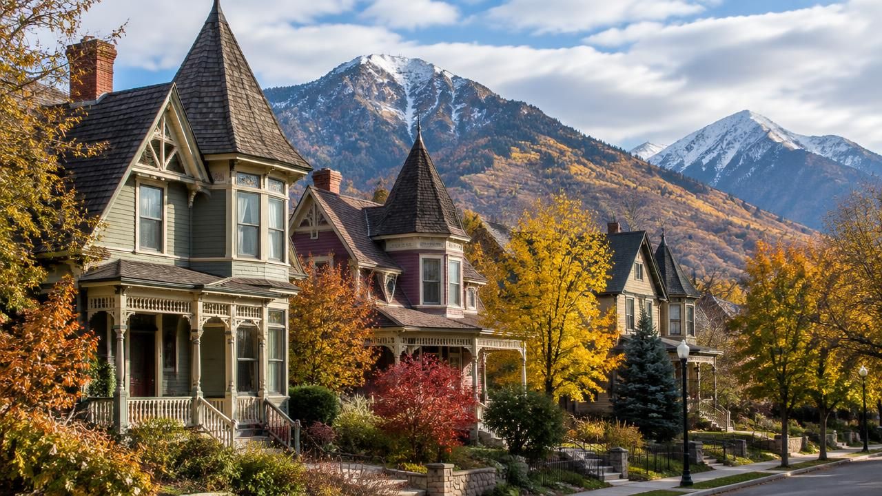 Homes and rooftops in Ogden, Utah