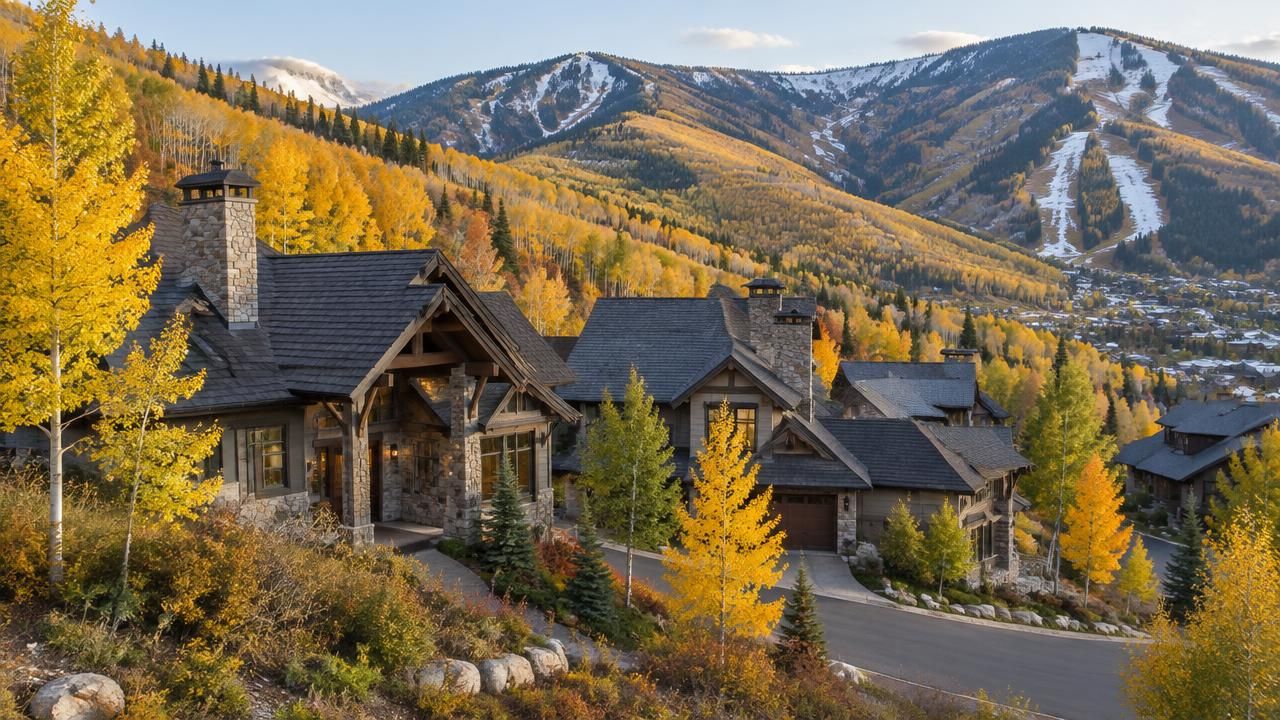 Homes and rooftops in Park City, Utah