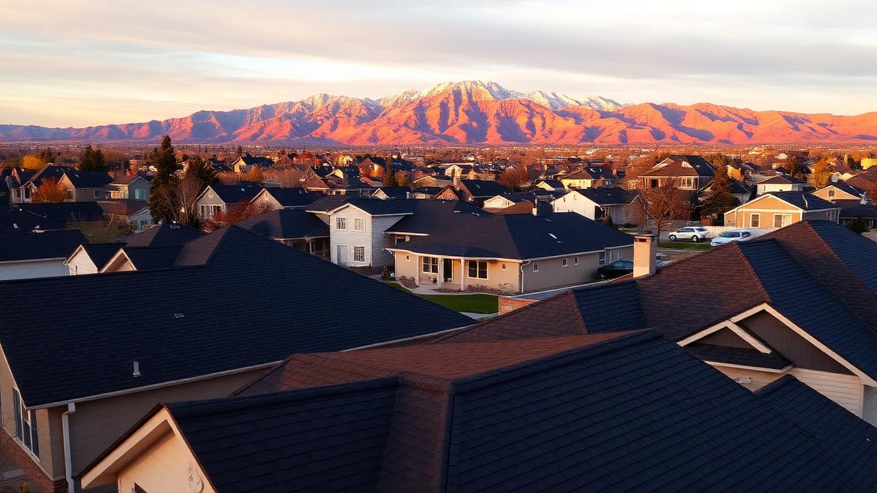 Homes and rooftops in Provo, Utah