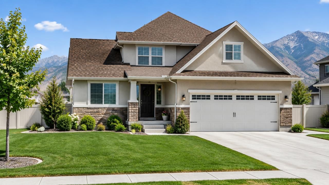 Newly replaced shingle roof on a home in Riverton, Utah