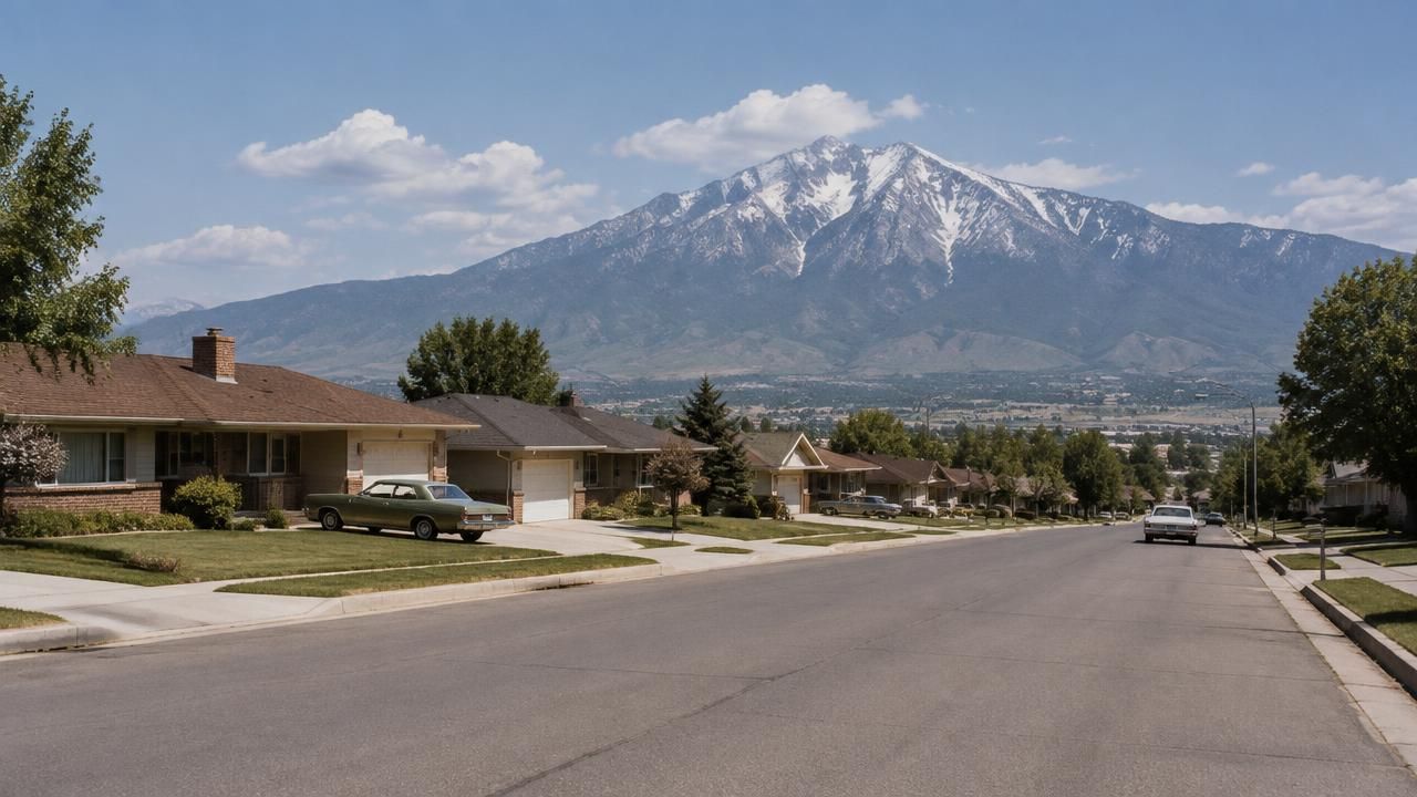 Homes and rooftops in Roy, Utah