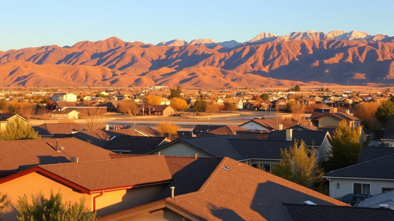 Homes and rooftops in Salem, Utah