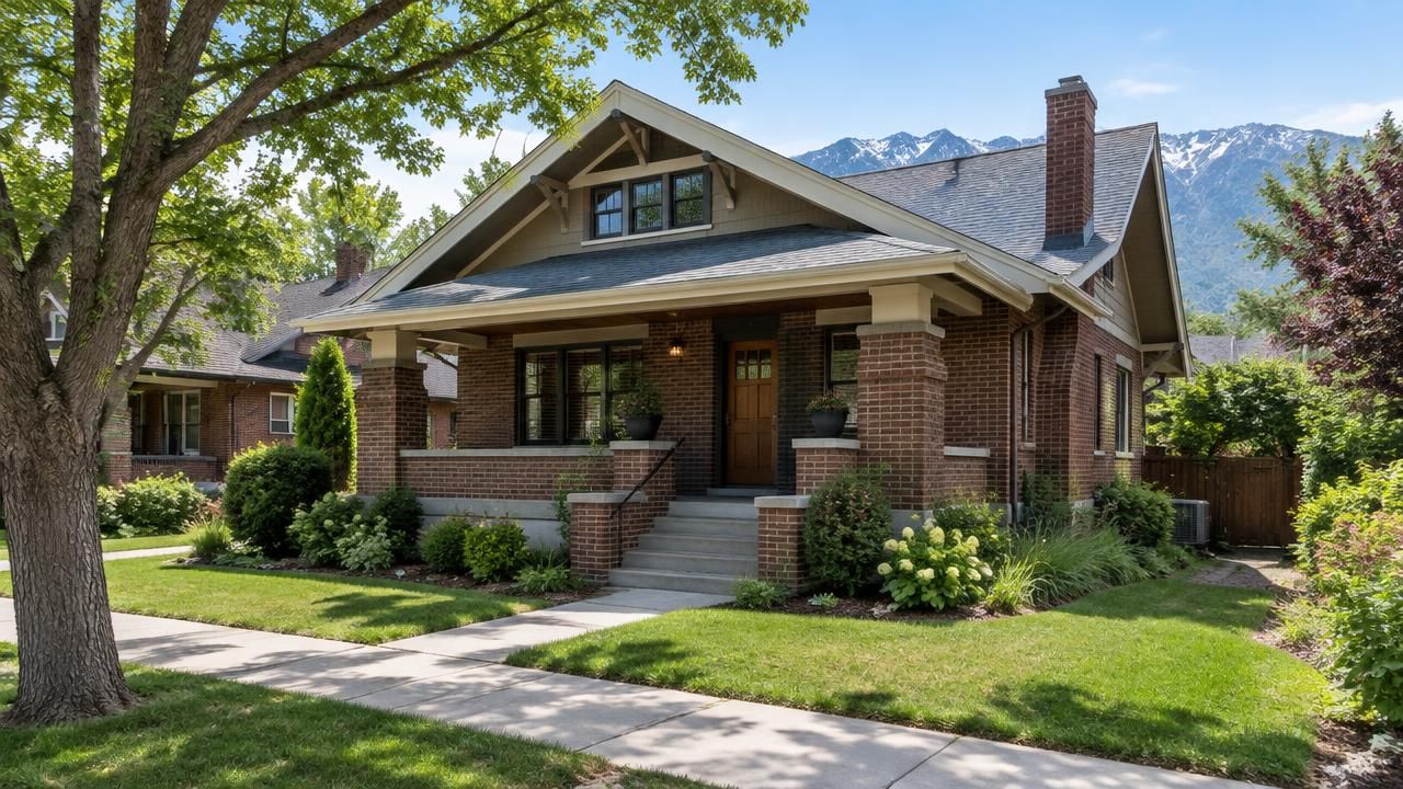 Newly replaced shingle roof on a home in Salt Lake City, Utah