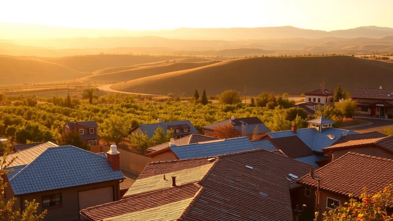 Homes and rooftops in Santaquin, Utah