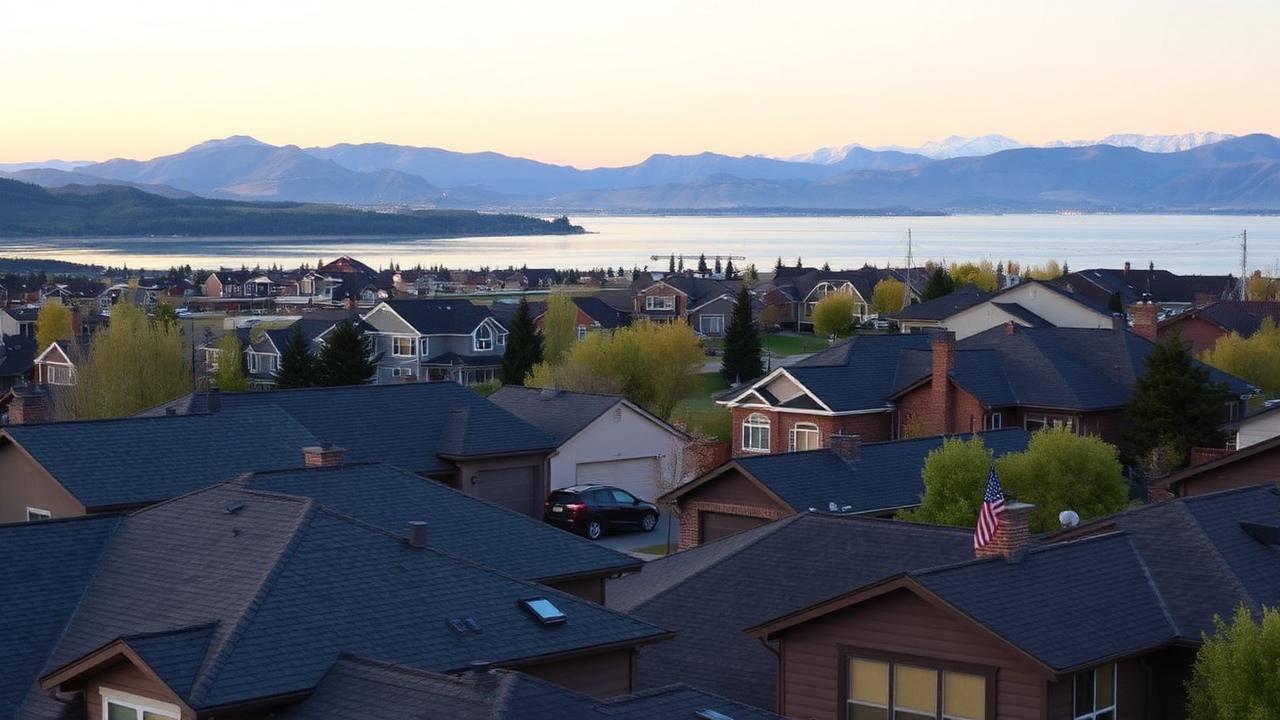 Homes and rooftops in Saratoga Springs, Utah