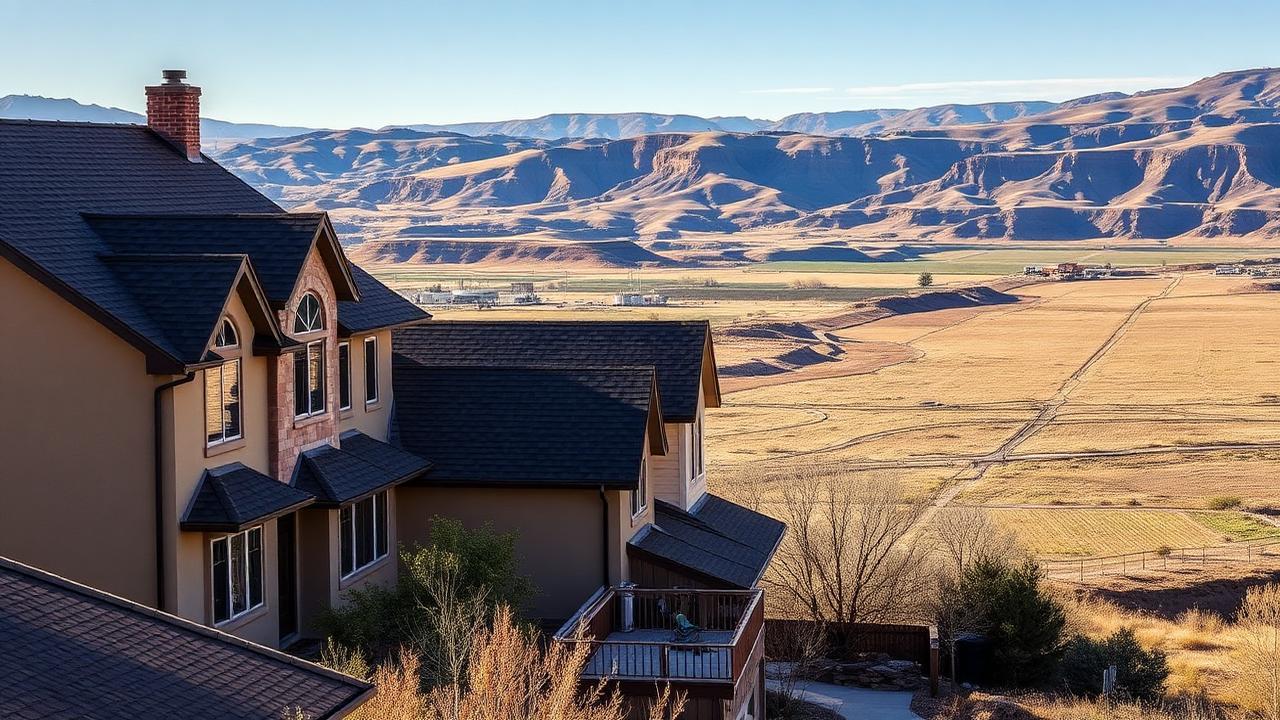 Homes and rooftops in Spanish Fork, Utah