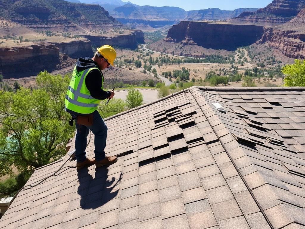 DFNDR roofing crew inspecting a Spanish Fork home