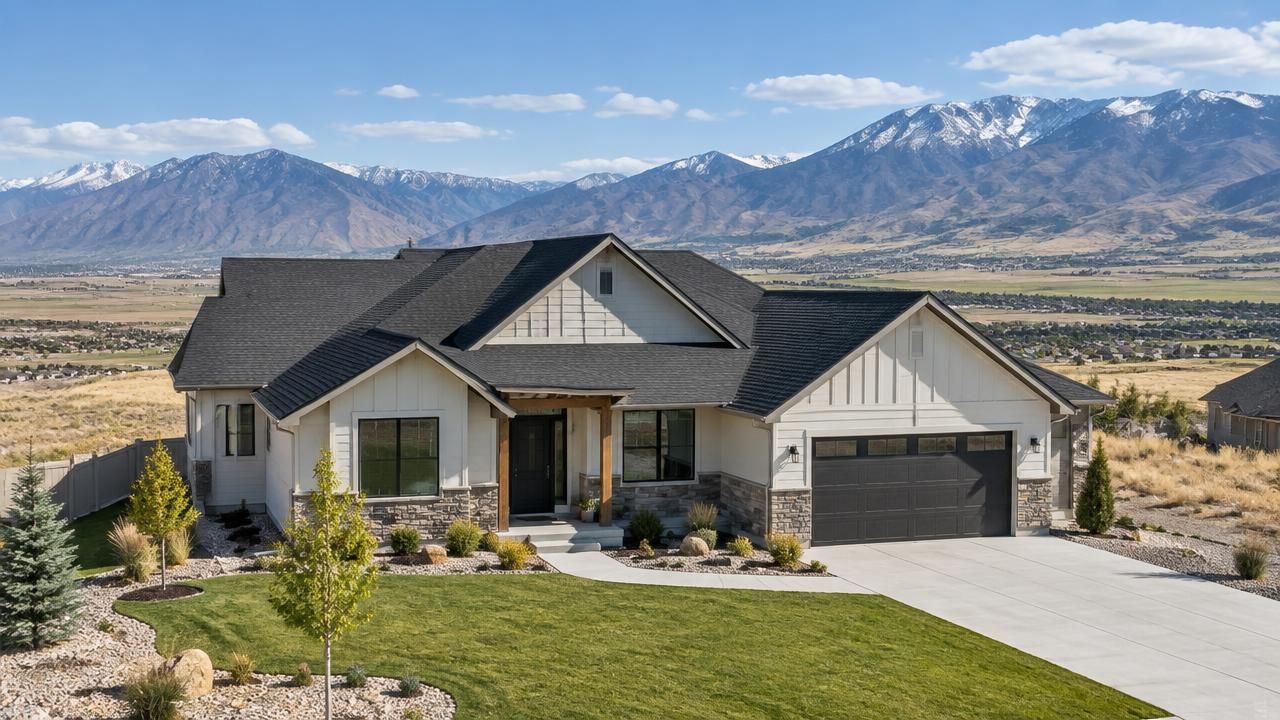 Newly replaced shingle roof on a home in Tooele, Utah