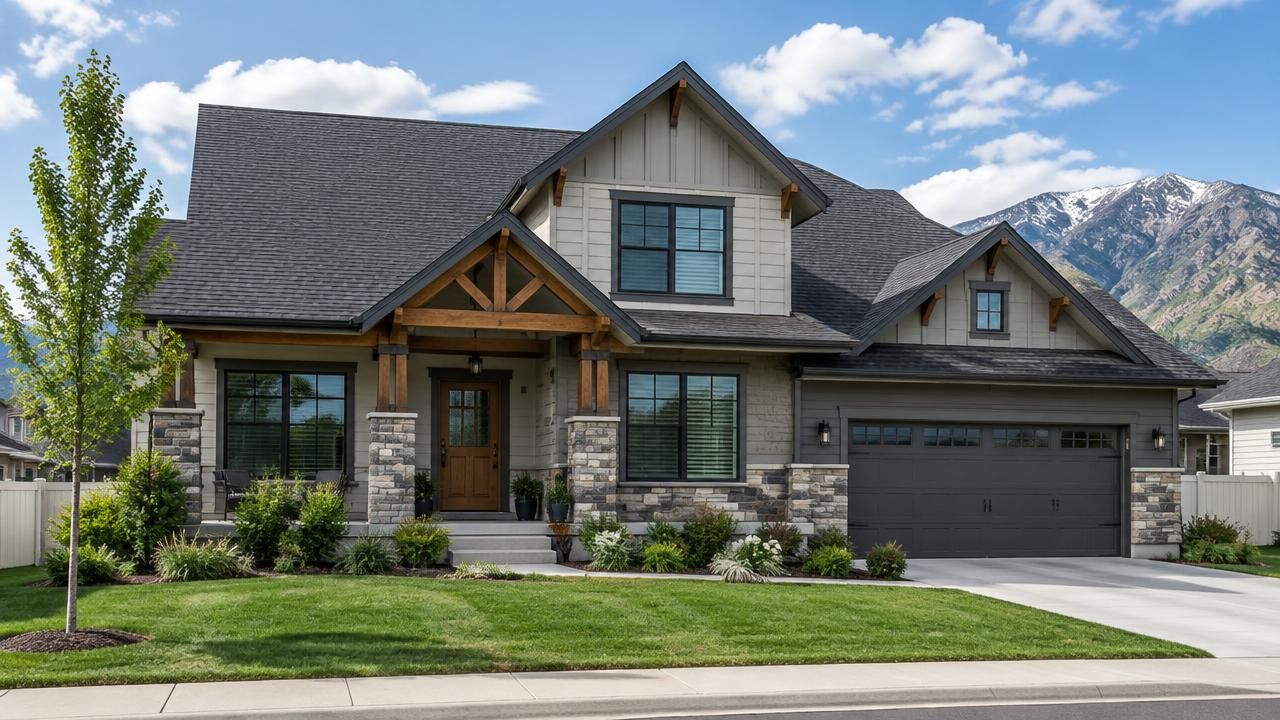 Newly replaced shingle roof on a home in West Haven, Utah