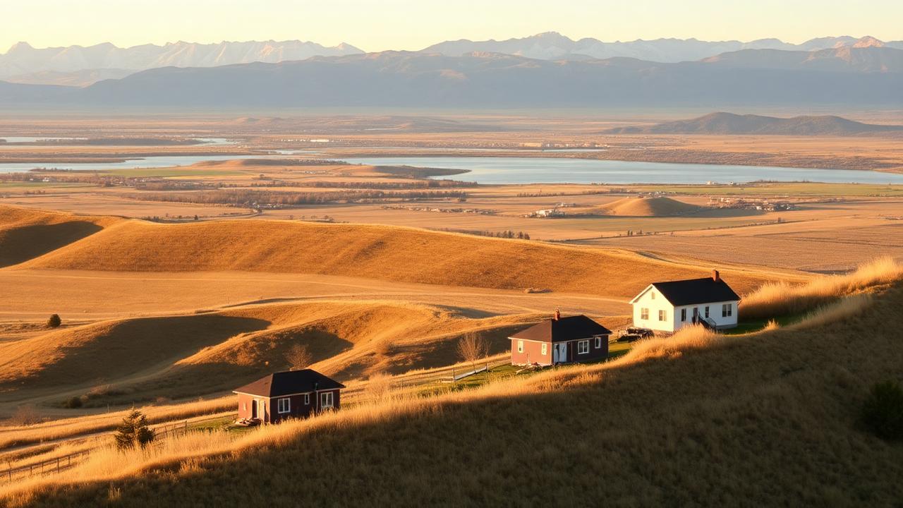 Homes and rooftops in West Mountain, Utah