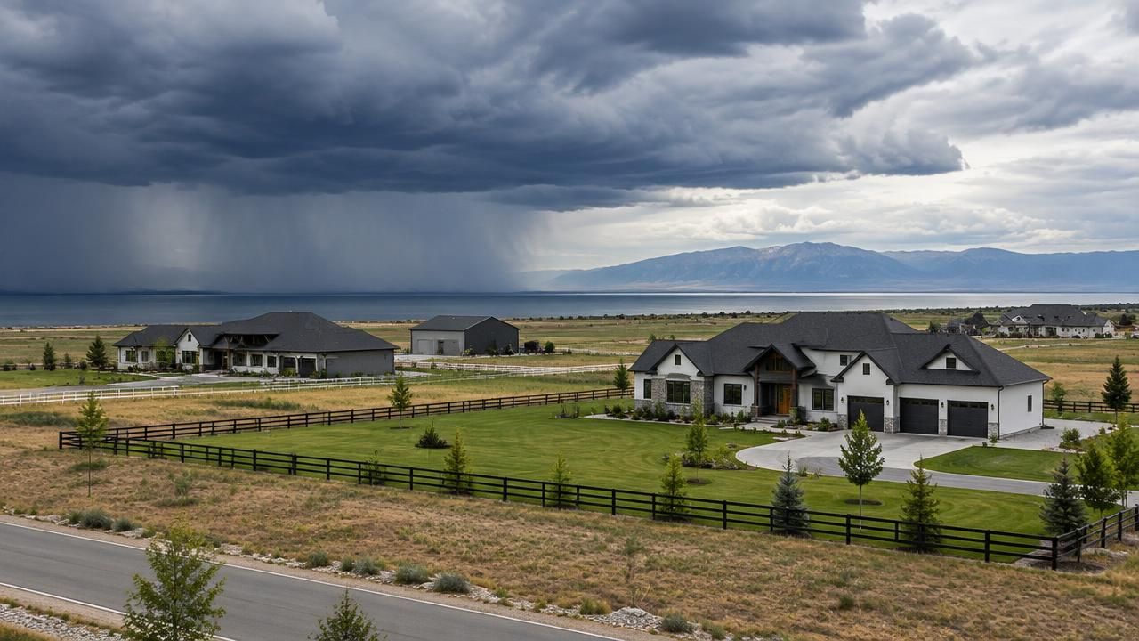 Homes and rooftops in West Point, Utah