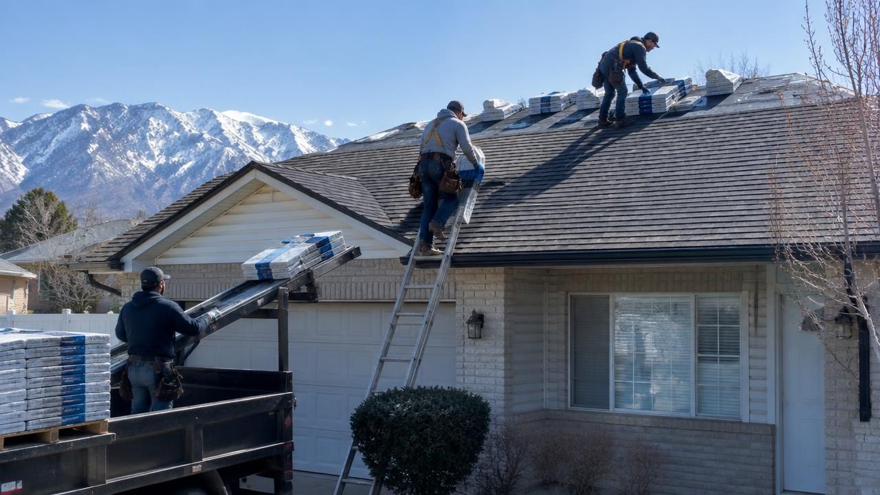 DFNDR roofing crew inspecting a West Valley City home