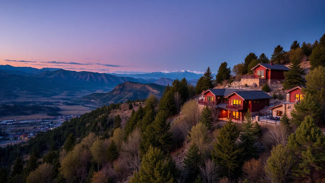 Homes and rooftops in Covered Bridge Canyon, Utah
