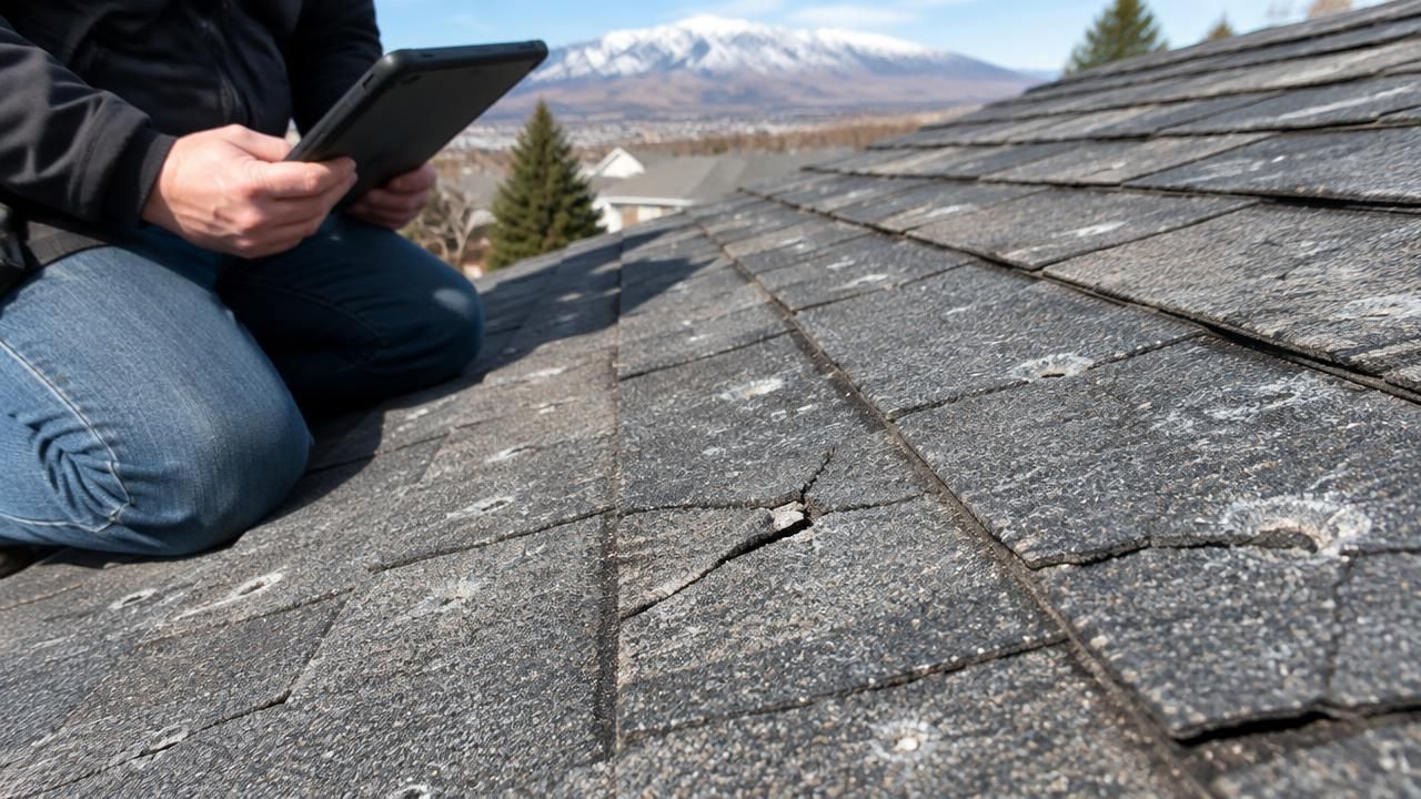 DFNDR roofing crew inspecting a Woods Cross home